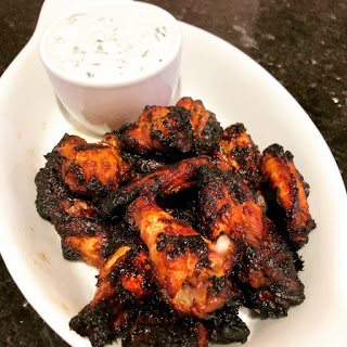 Chilli Chicken Wings with Blue Cheese Dip by Cookin’ Elle